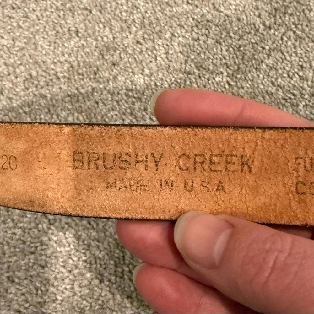 Brushy Creek Horse Embossed Full Grain Cowhide Leather Brown Belt Youth Size 20
